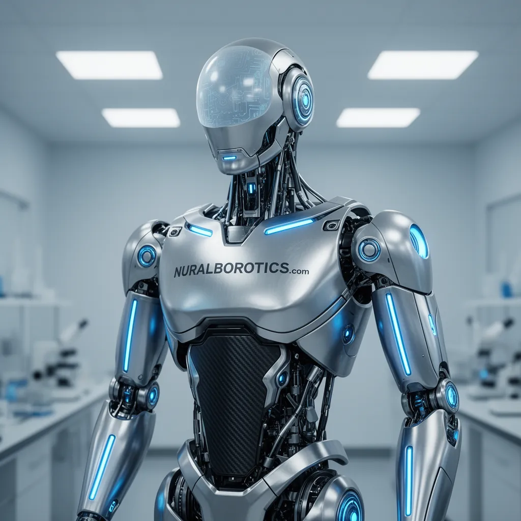 NuralRobotics.com - Full Body Humanoid Silver Robot Lab Domain For Sale