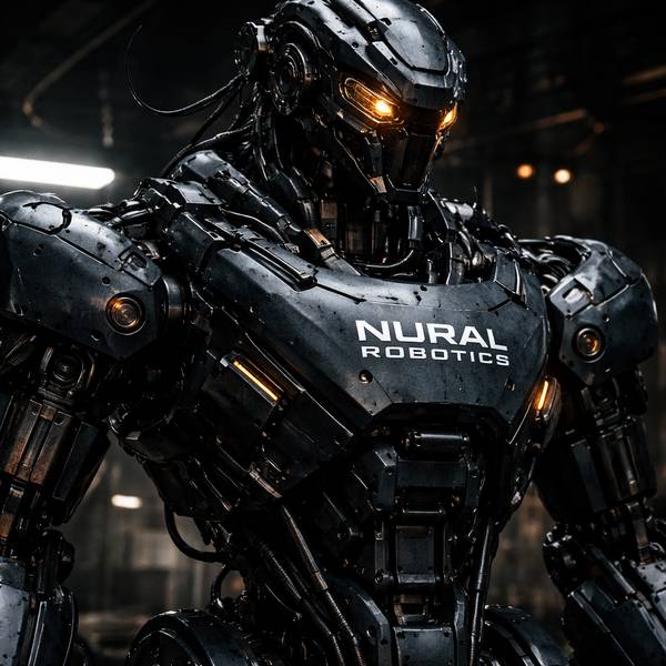 Nural Robotics brand domain - dark industrial robot